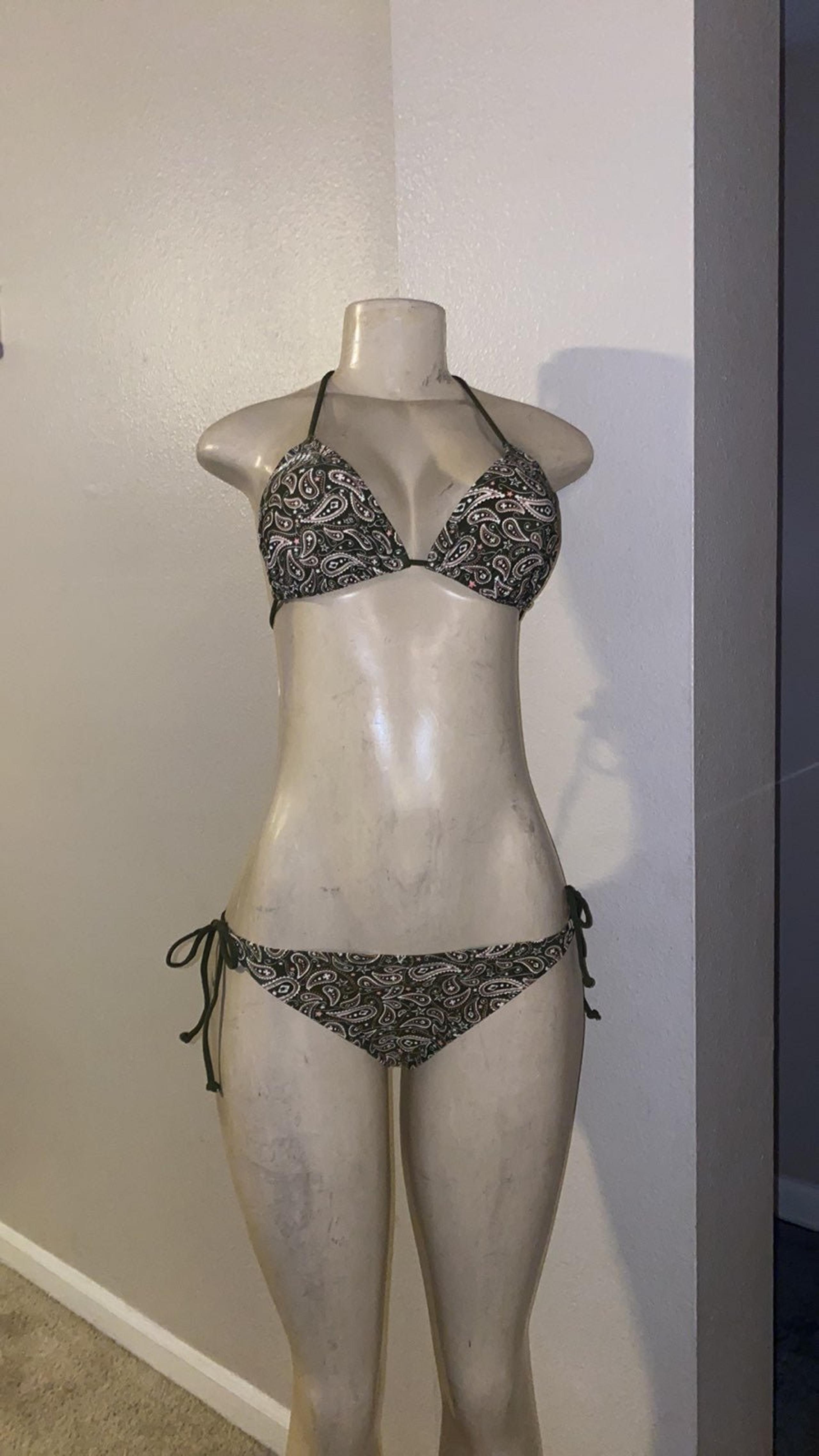 NWT Skin Industries Olive String Bikini
