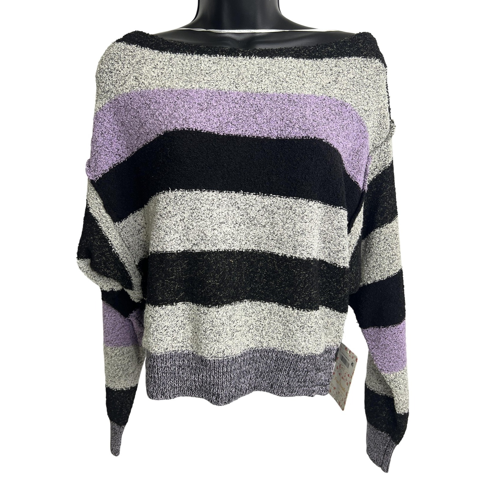 Free People Sweater Womens Small Striped Pullover Knit Soft Cozy