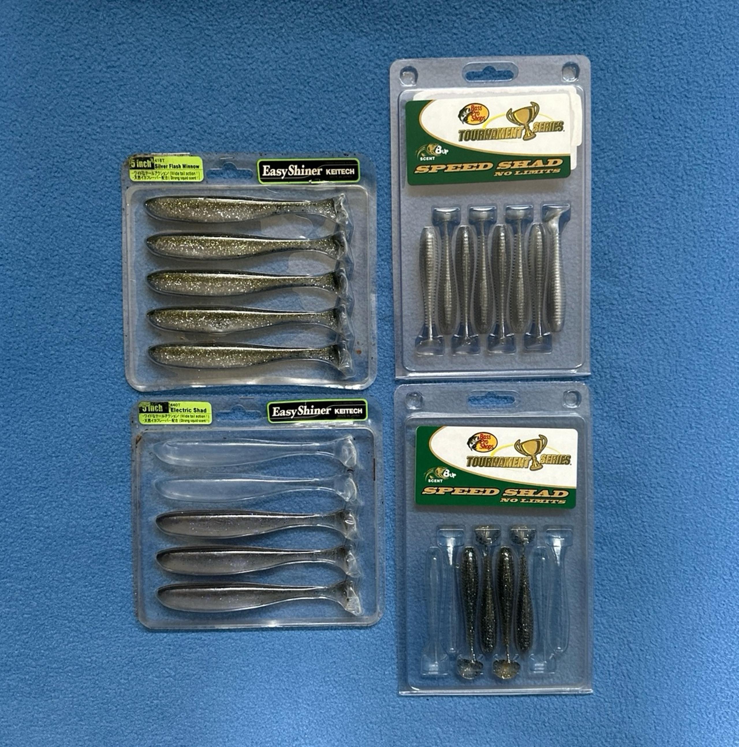 Assorted Swim Bait - Shad Plastic Fishing Lures (Lot of 4 packs)