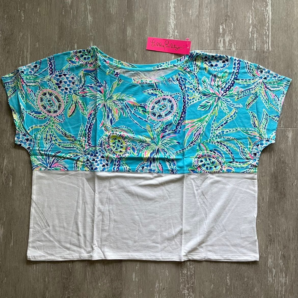 XXL NWT Lilly Pulitzer Finn Cropped Short Sleeve Top XXL