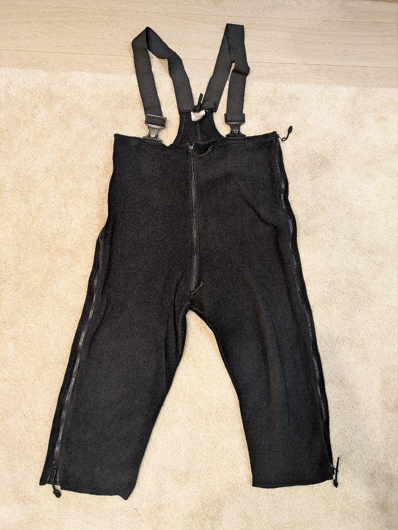 Fleece Black Zipper Overalls, Size L