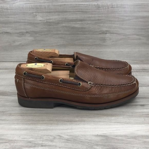 Neil M boat shoes brown leather loafers Men's size 8D