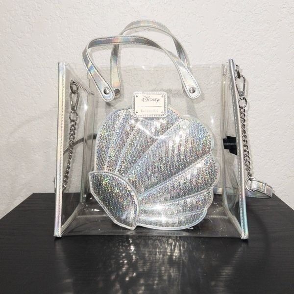 New Disney x Loungefly 30th Anniversary Little Mermaid Transparent 2-Piece Purse