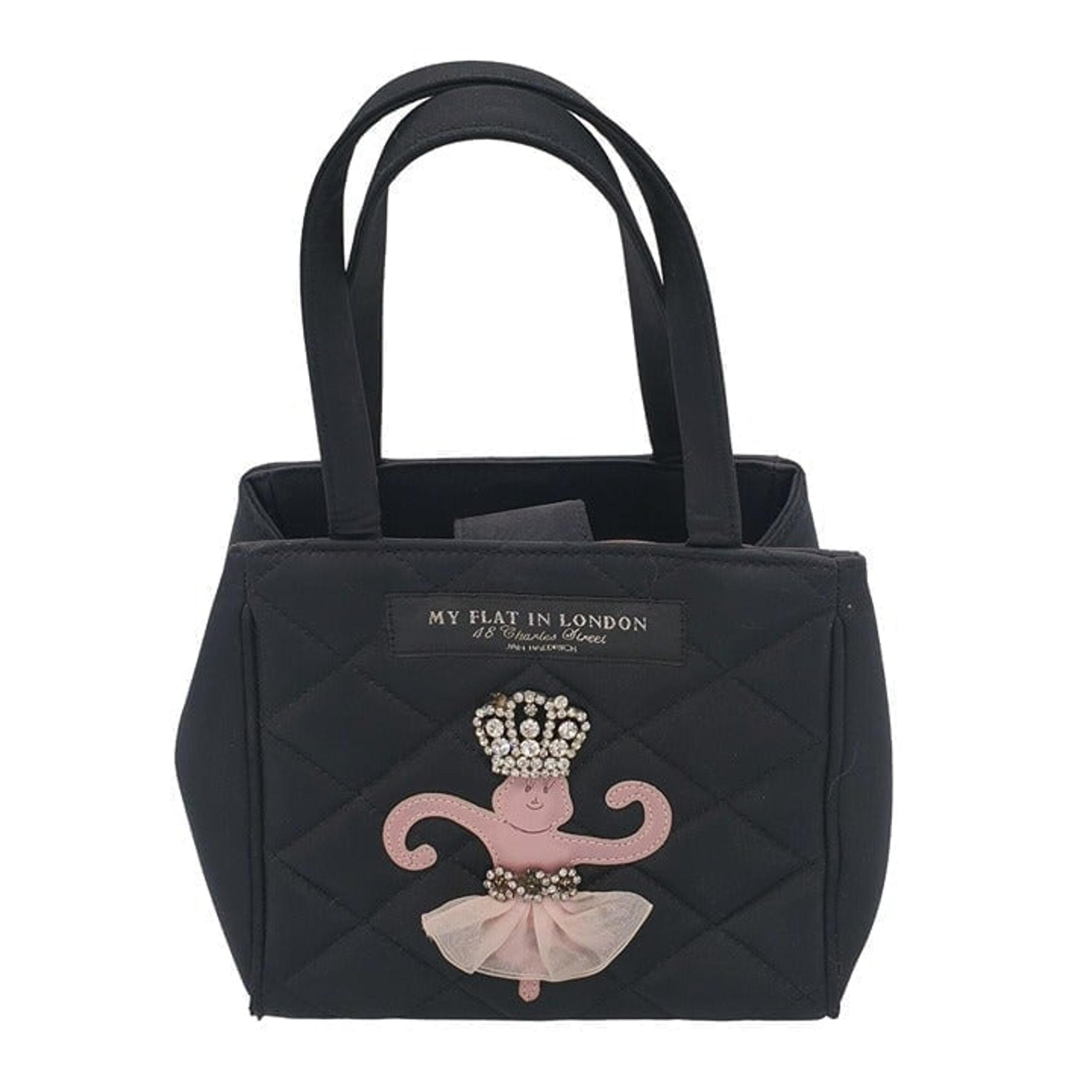 My Flat in London Brighton Ballerina Monkey Rhinestone Crown Handbag Purse Small