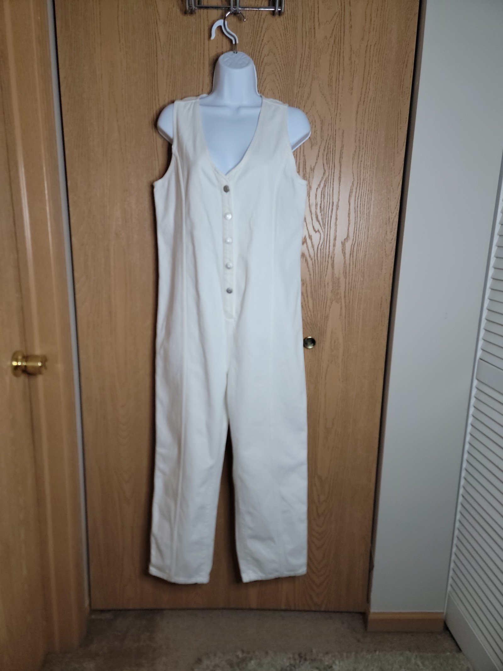 Madewell White Jean Jumpsuit