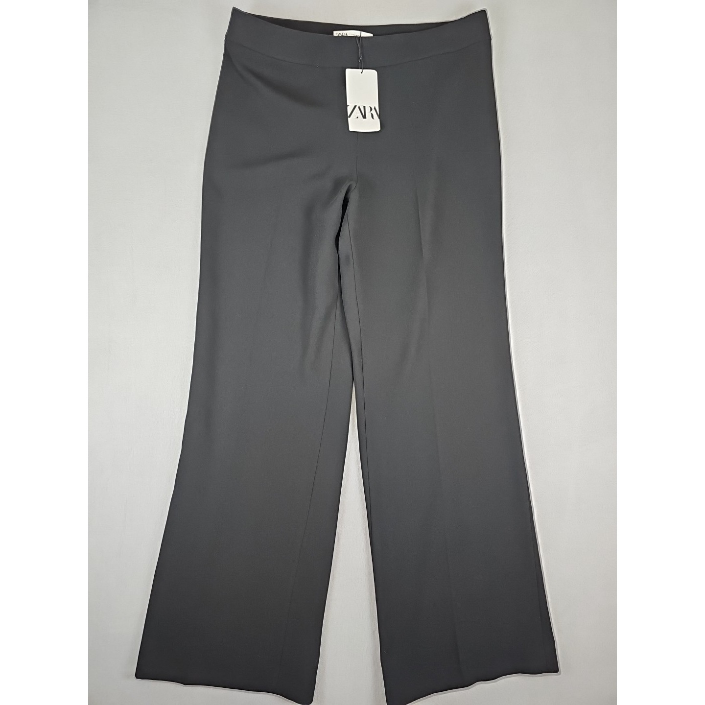 Zara Long Flowy Pants High Rise Wide Leg Black Size XL 36x34 2927/118 NWT