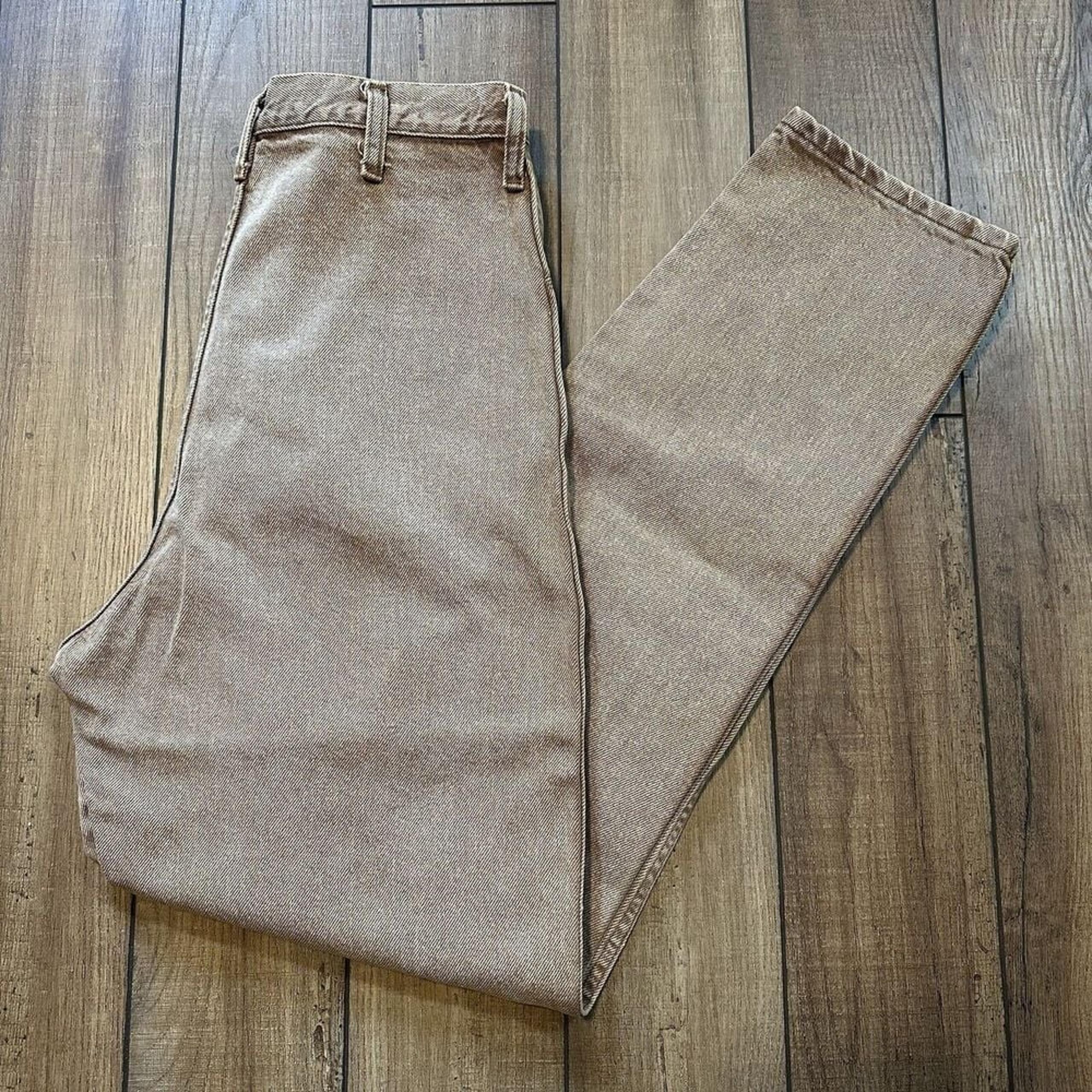 Vintage women's tan brown western skinny Jeans 11/12 X 32 - Wrangler