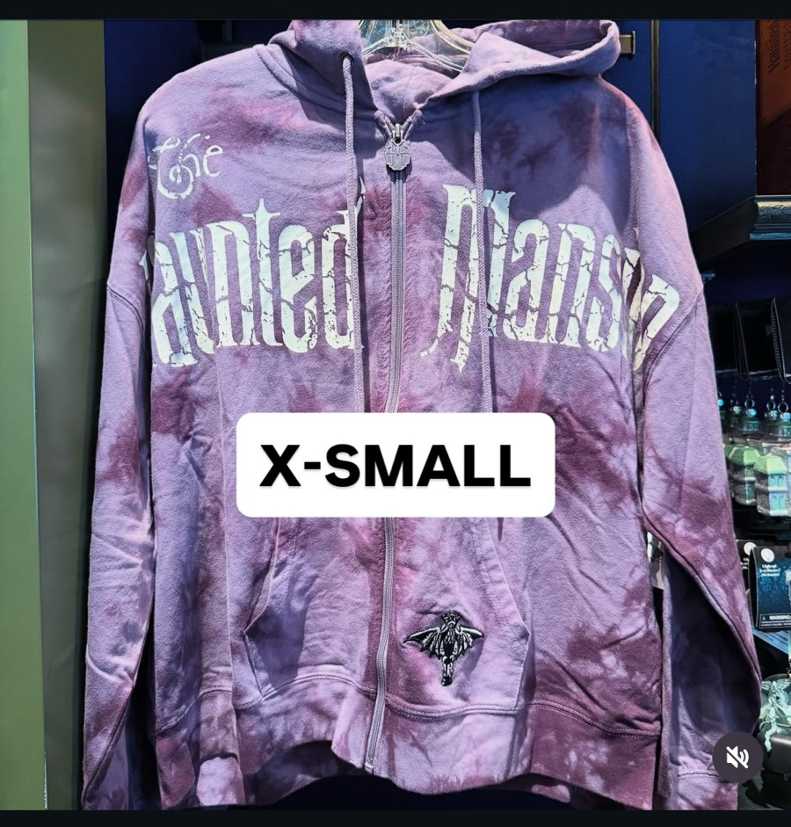 Disney Parks Disneyland New Haunted Mansion Purple Tye Dye Zip Up Hopdie