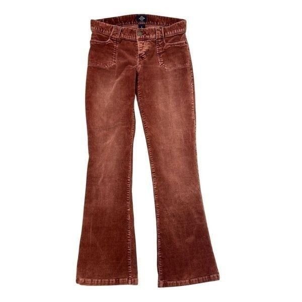 Abercrombie & Fitch Vintage Corduroy Pants Women 2 Brown Cord Low Flare Boot y2k