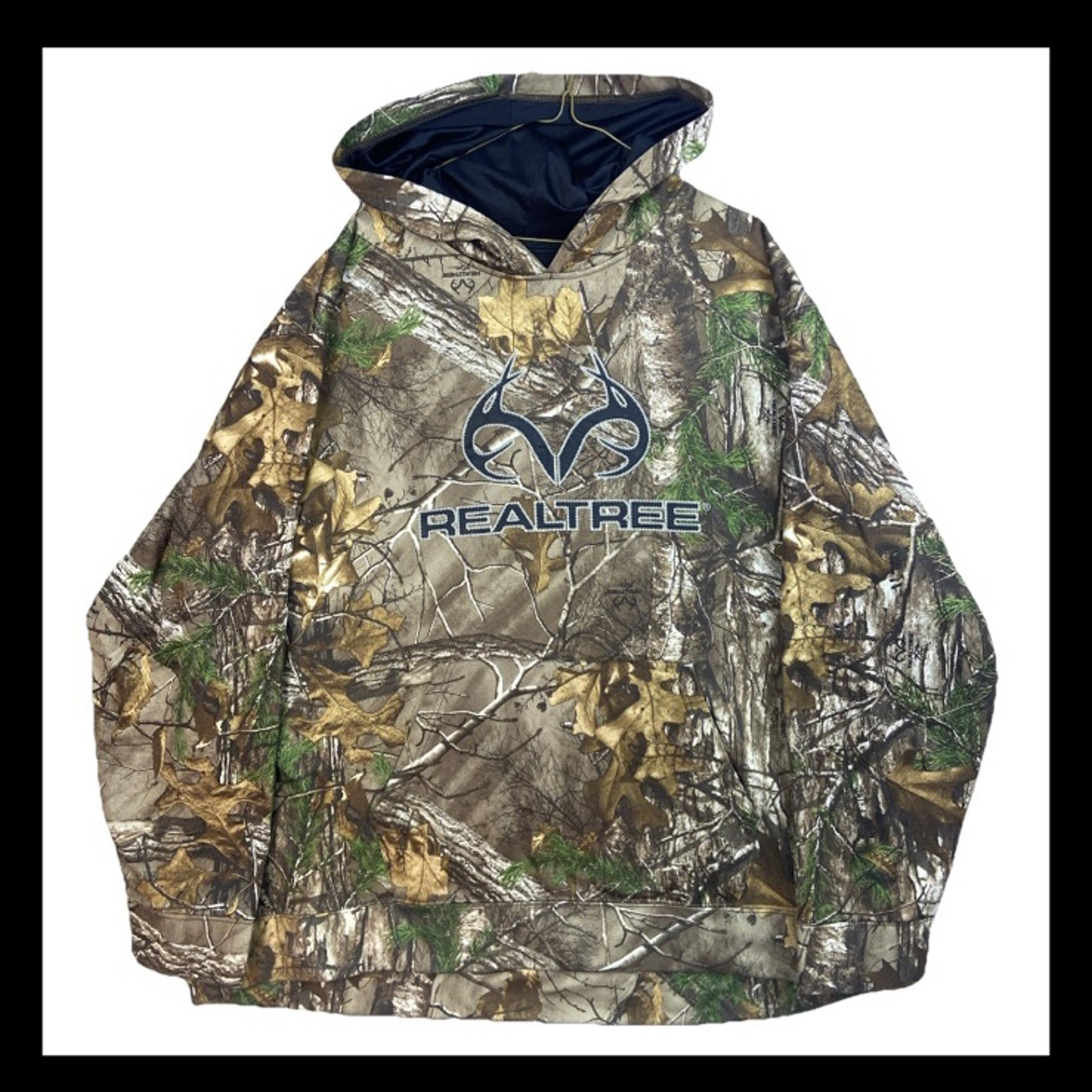 RealTree Camo Hoodie Men’s Camouflage Y2K Hunting Outdoors Pullover Fleece Lined