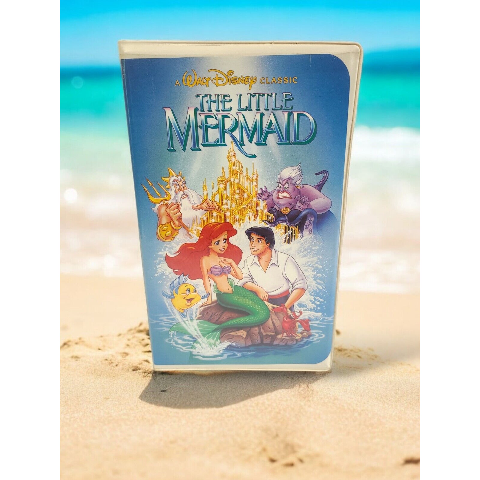 Disney THE LITTLE MERMAID VHS 1989 Black Diamond Edition Banned Cover OPENED