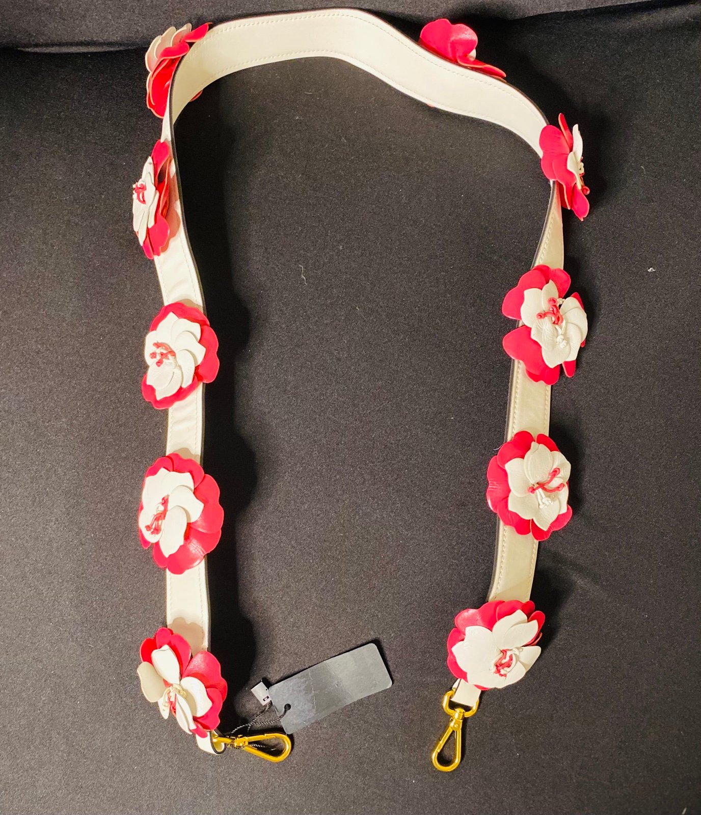 Prada white and pink Flower Shoulder Strap