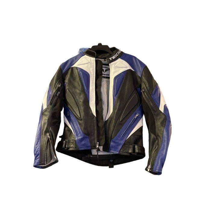 Blue and White motorcycle Jacket