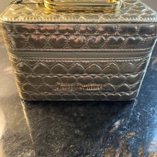 Juicy Couture Gold Metallic Hard Travel Cosmetic Case