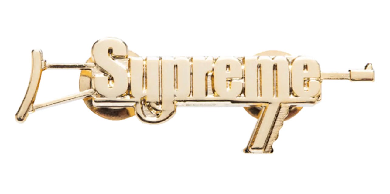 Supreme Automatic Pin SS17 Rifle Gold Gun Box Logo New In Packaging
