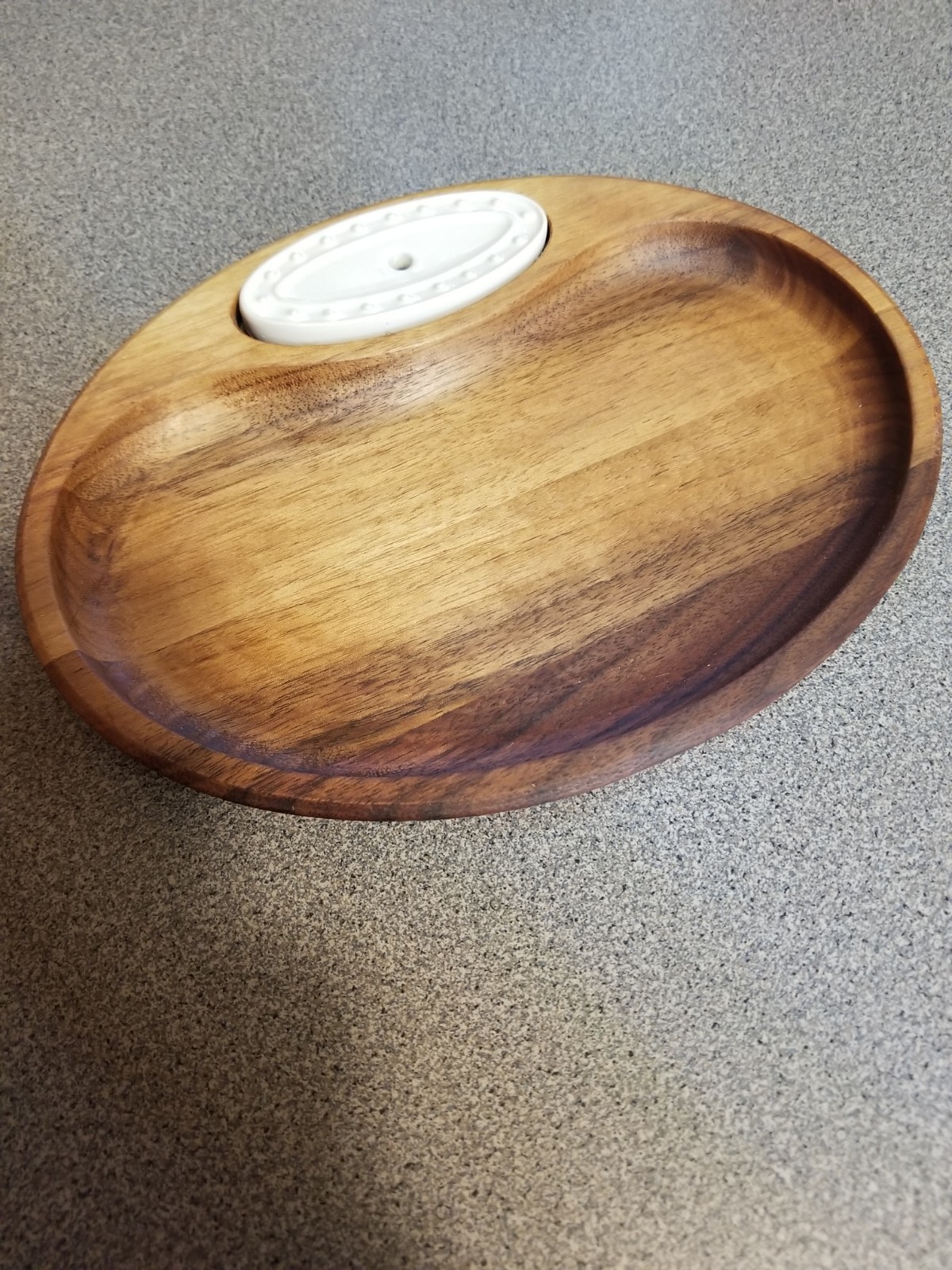 Nora Fleming JK Adams RETIRED Black Walnut Tidbit Dish Trinket Tray Charcuterie