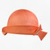 1920s Vintage Orange Cloche Hat Elegant Woven Pearl Accent Veil Rolled Brim