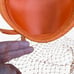 1920s Vintage Orange Cloche Hat Elegant Woven Pearl Accent Veil Rolled Brim