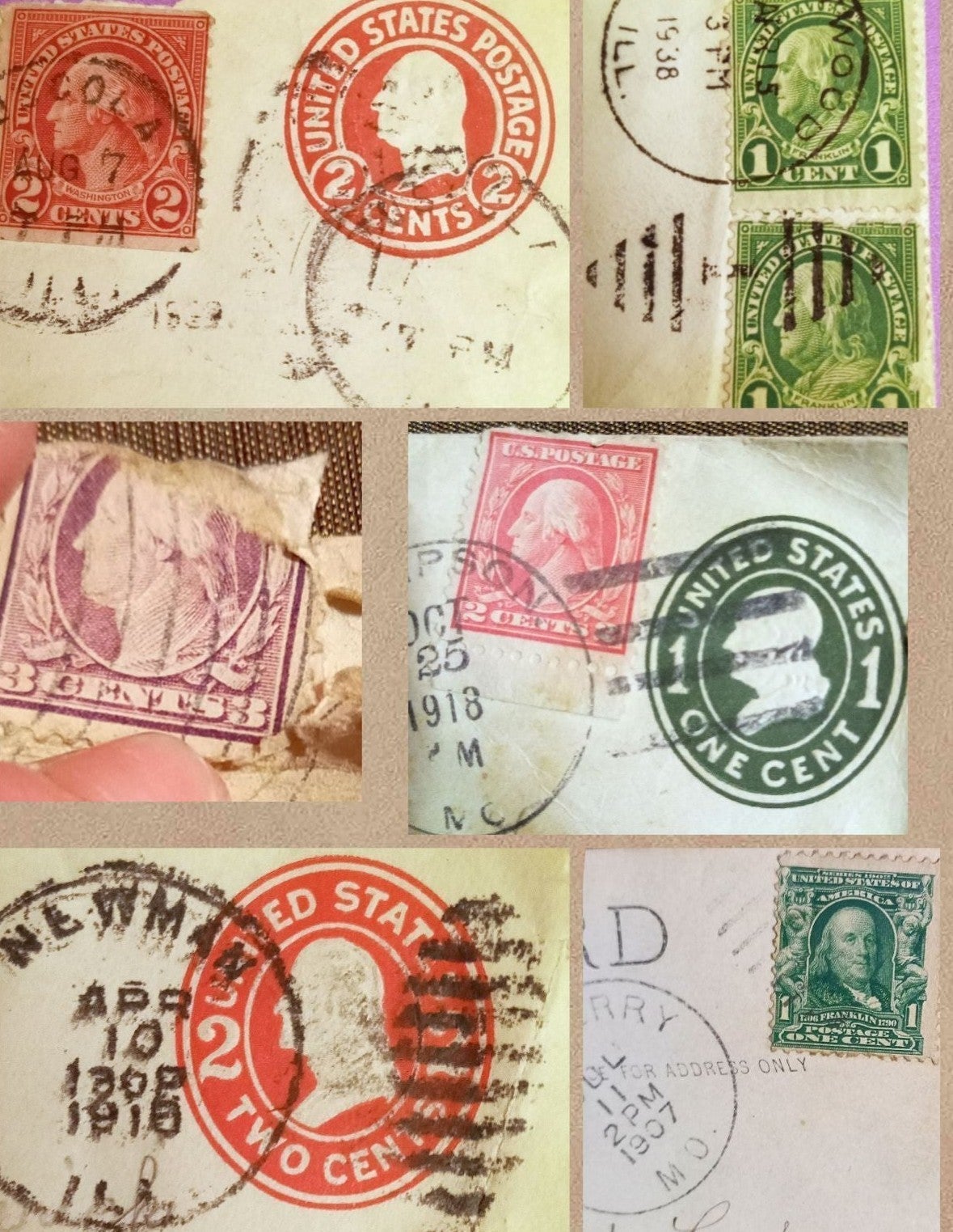 RARE 1900s Washington & Franklin STAMPS