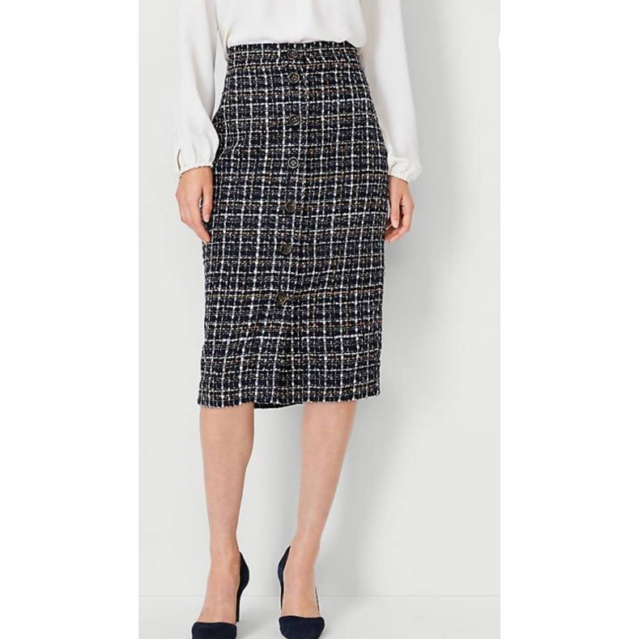 ANN TAYLOR Tweed I Womens Petite Skirts