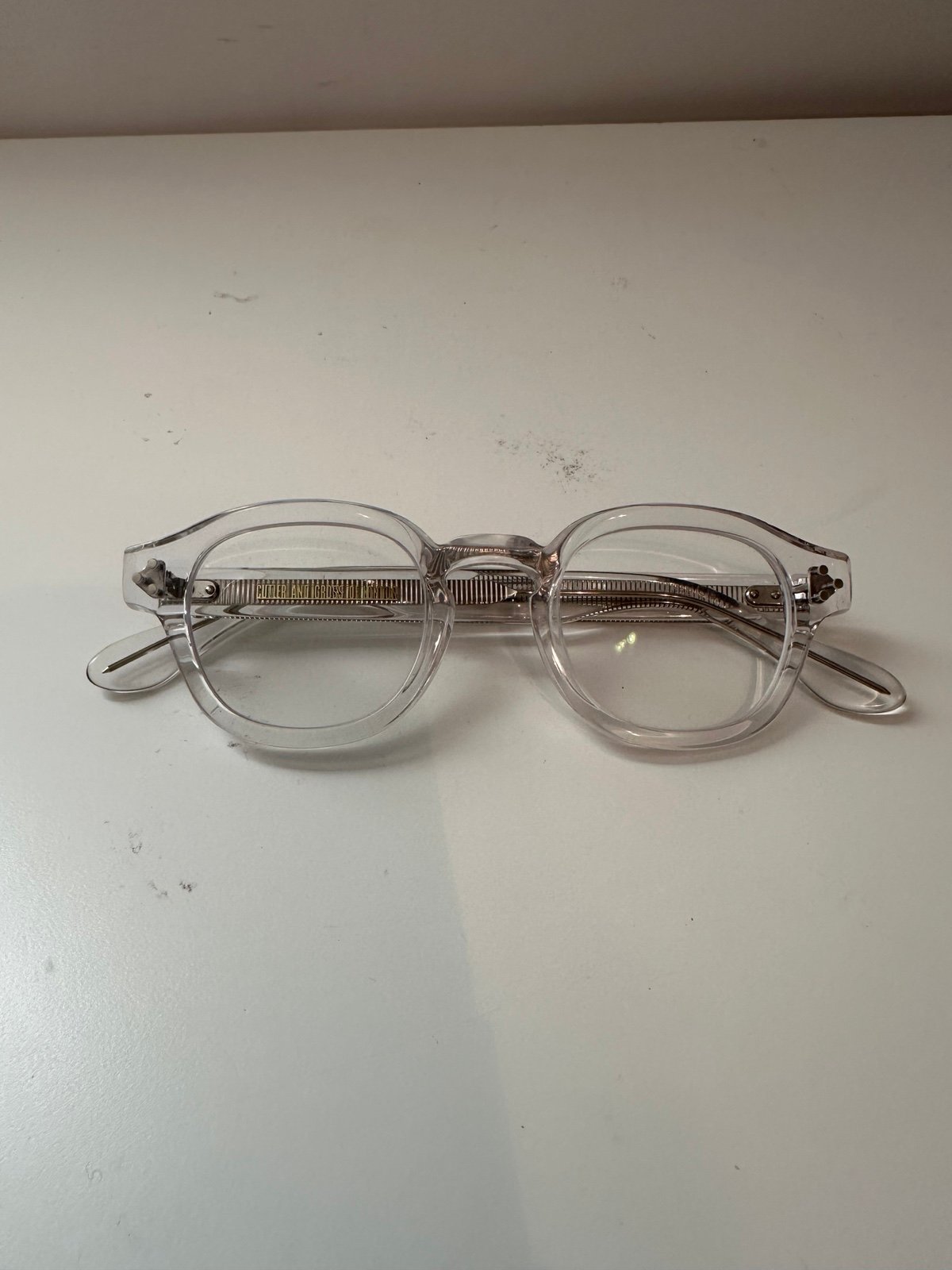 Cutler And Gross Transparent 1290-09 Glasses Men’s Size 48-24-150