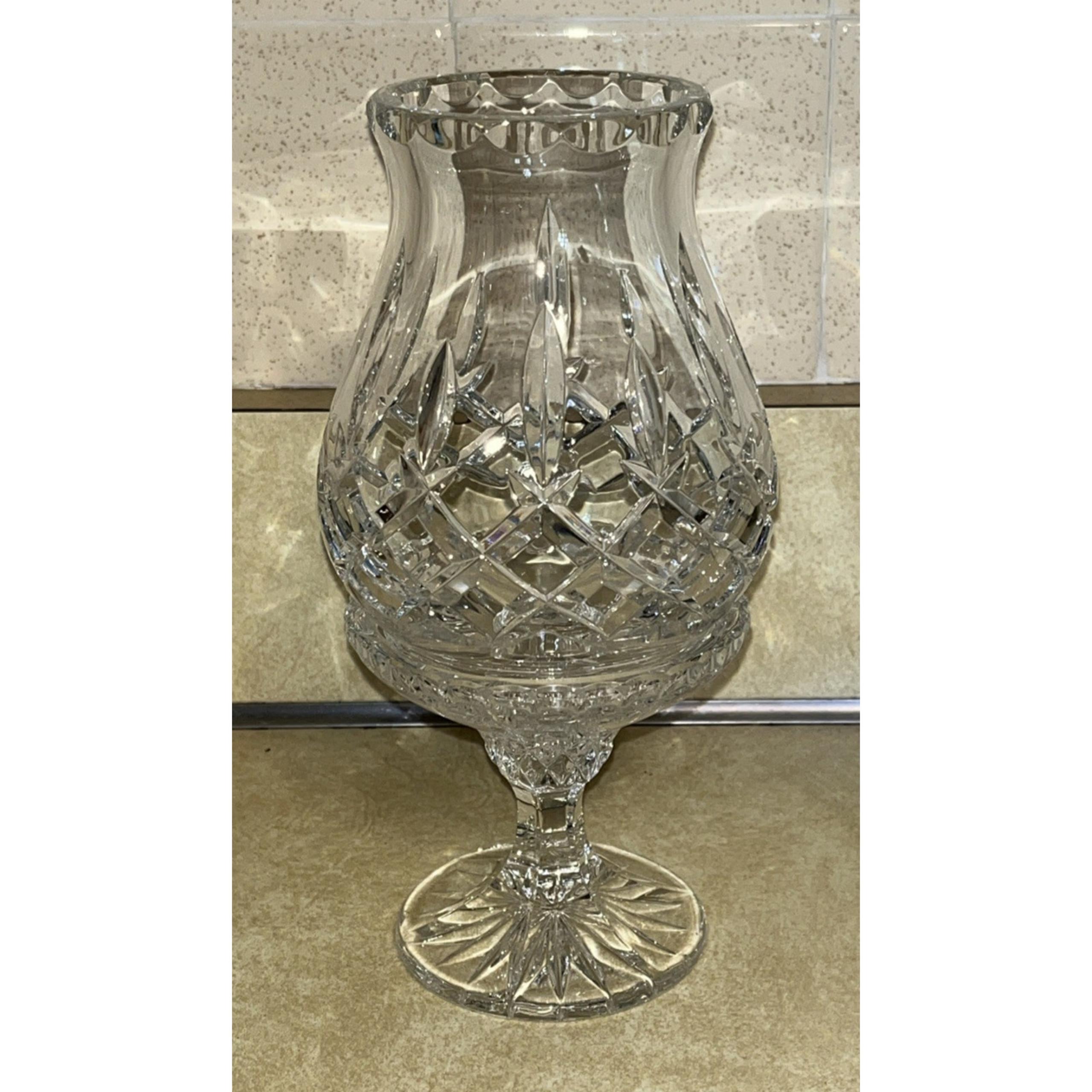 Vintage Gorham Crystal "King Edward" 2-Piece Hurricane Fairy Lamp Taper Candle