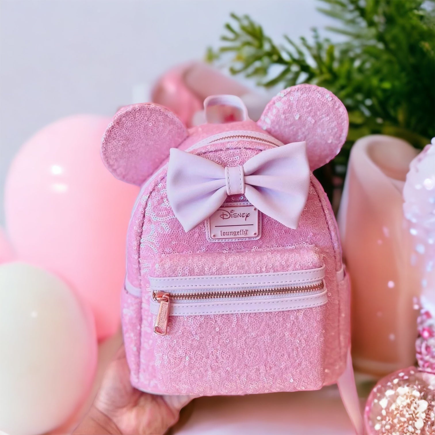 Loungefly Exclusive- Disney Minnie Mouse Cotton Candy Sequin Backpack