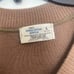 VTG Sweater Terry Cloth V Neck Mens Sweater Tan Brown Size L Virgin Zefran