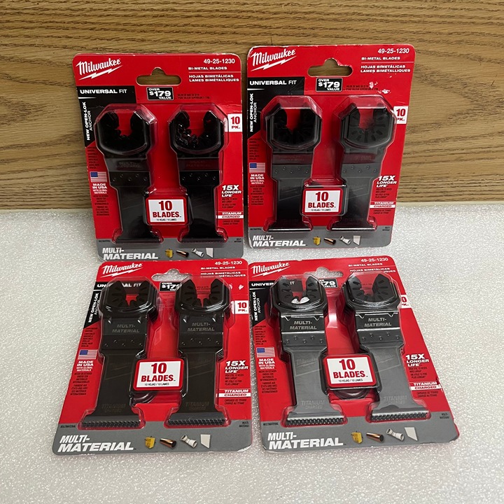 LOT OF 4 Milwaukee 49-25-1230 10 Pk. Universal Fit Bi-Metal Blades Multi-Materia