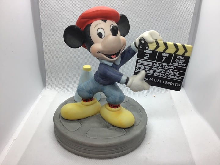 Disney New Vintage Rare Mickey Mouse Director Clapperboard 6” Porcelain