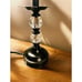 Table Lamp Black Metal & Clear Acrylic + Beige Shade w French Script Writing