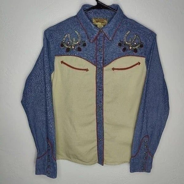 Wrangler Vintage Rare Western Rancher Button Down Long Sleeve