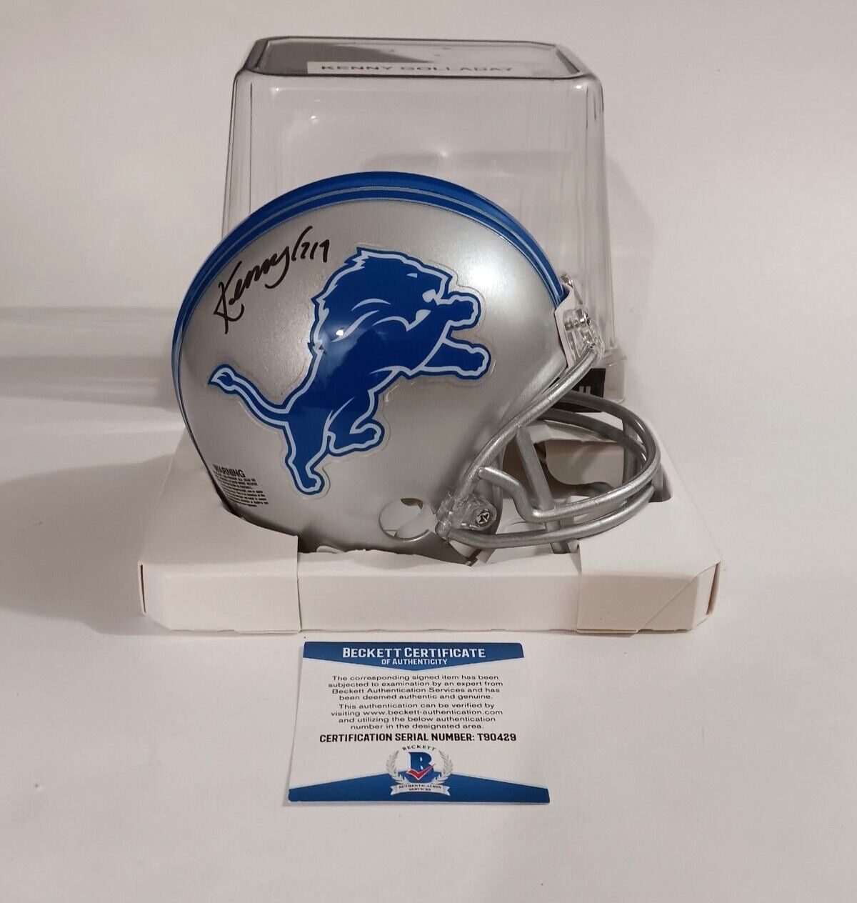 Kenny Golladay Detroit Linon's Signed Mini Helment With Beckett Certificat