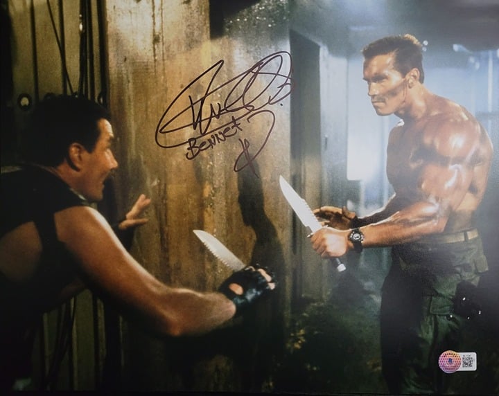 Vernon Wells Bennett signed 11x14 photo Commando Arnold Schwarzenegger Beckett
