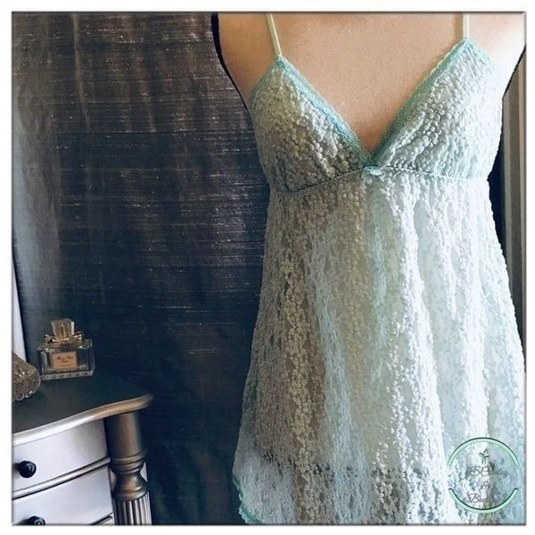 VS Blue Lace Babydoll & Panty Set - M
