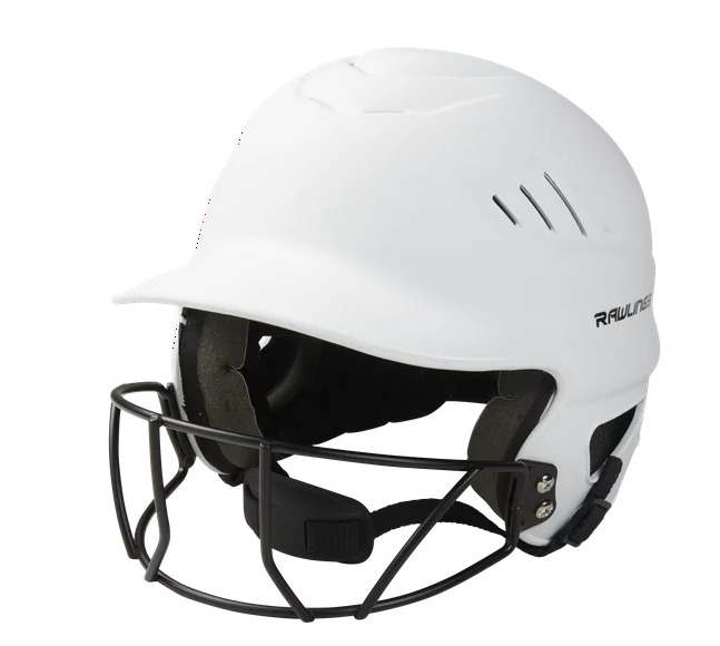 Rawlings Coolflo Fastpitch Softball Helmet with Face Guard, Matte White