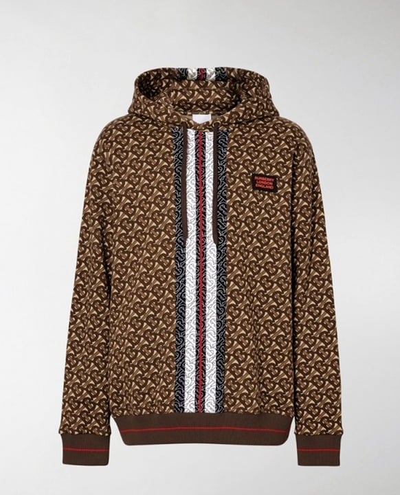 Brand New Burberry Hooded Sweatshirt All Over Print Large BNWT