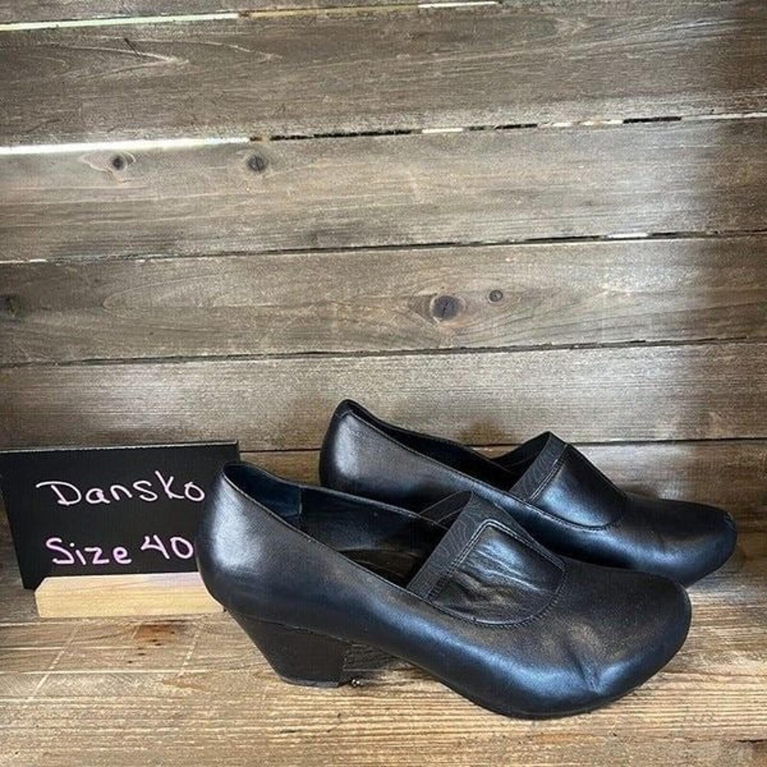 Womens Dansko Beatrix Black Leather Heeled Pumps Shoes Clogs EUR 40 US 9.5-10 M