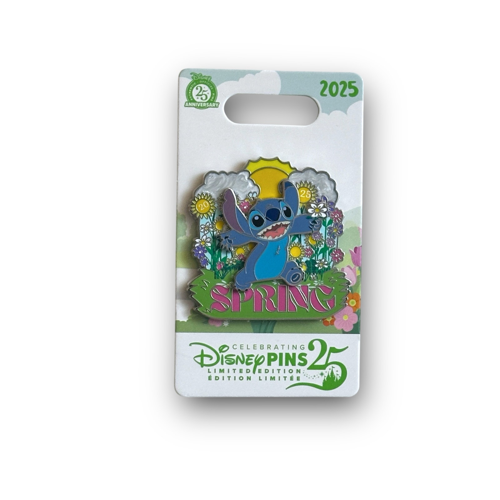 Disney Parks 2025 Spring Stitch Limited Edition 3000 Pin Daisy Flowers New
