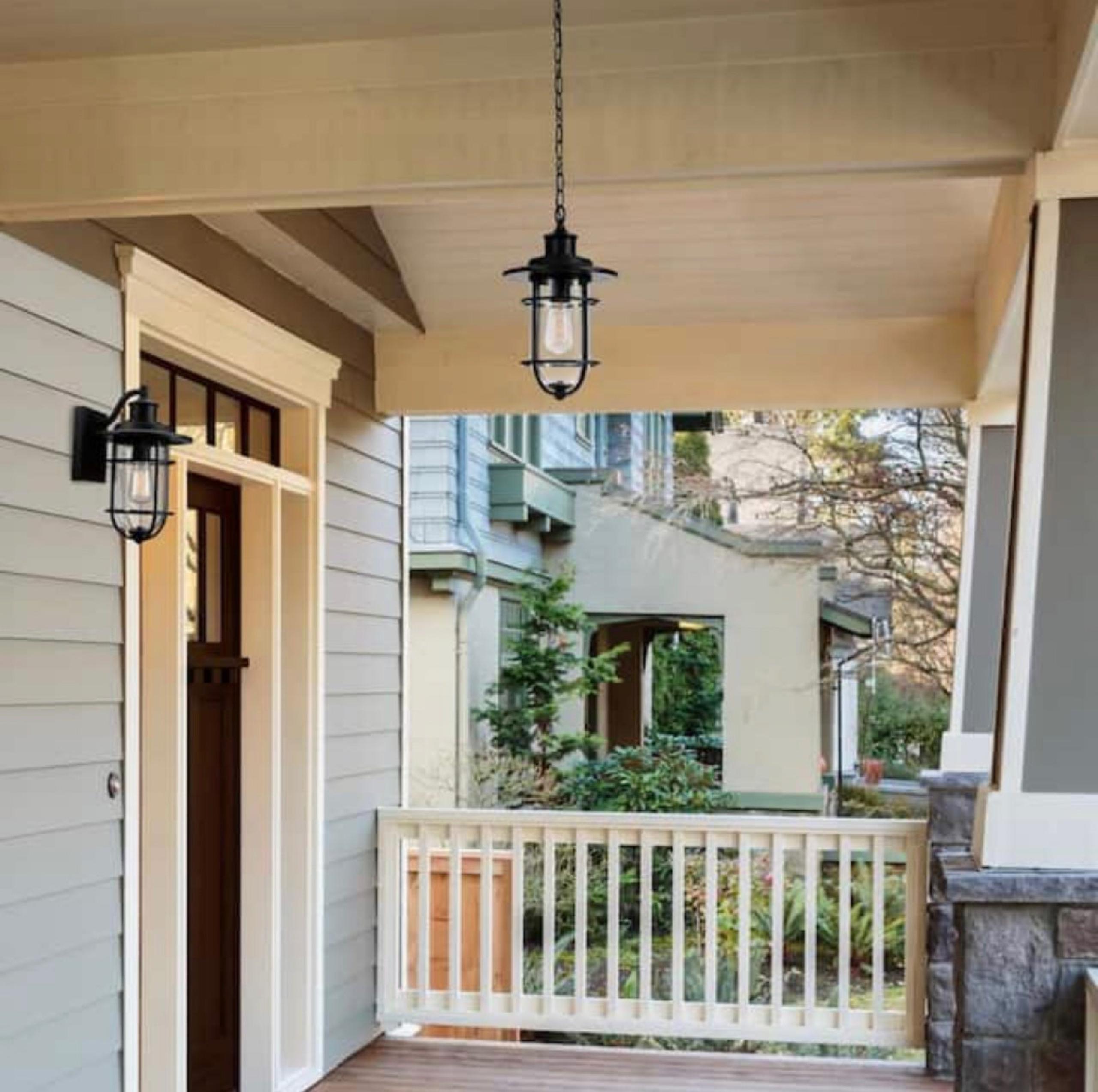 Globe Electric Turner 1-Light Black Outdoor Hanging Wall Farmhouse Style