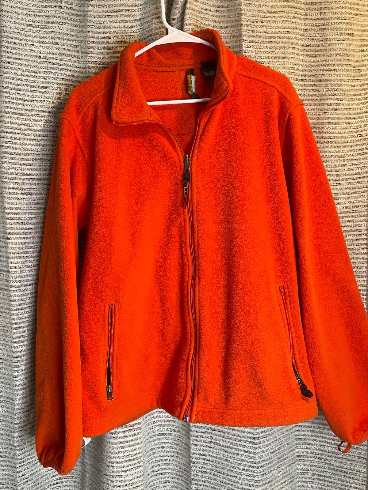 L.L. Bean Men’s Size Medium Zip Up Fleece Orange Hunting Outdoors Hiking 292