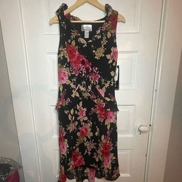 Sheri Martin Flattering Floral Ruffle Dress