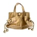 Fossil leather side pockets boho tote shoulder bag Tan