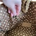 Fossil leather side pockets boho tote shoulder bag Tan