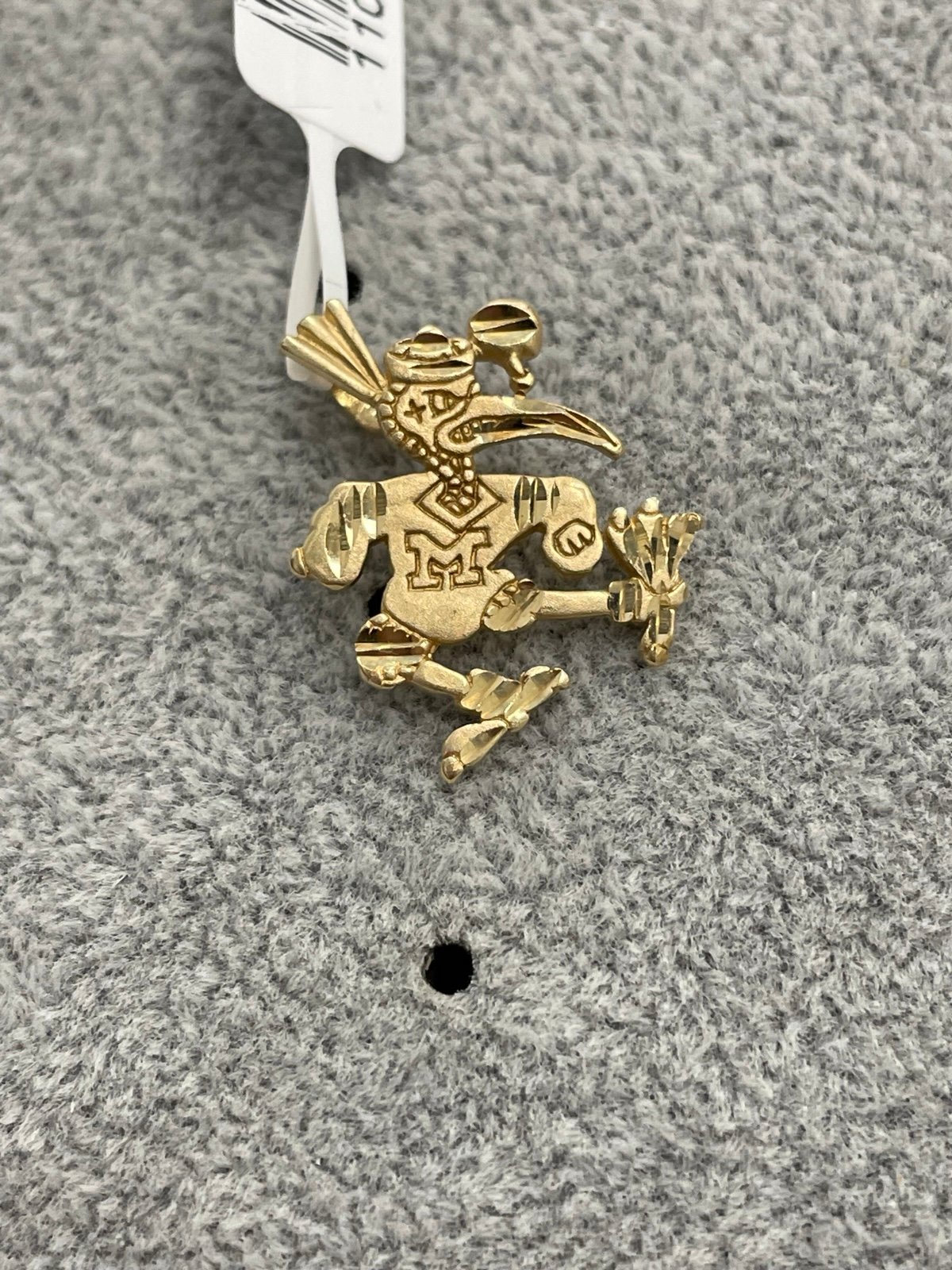 14k gold pendant Miami Hurricanes football