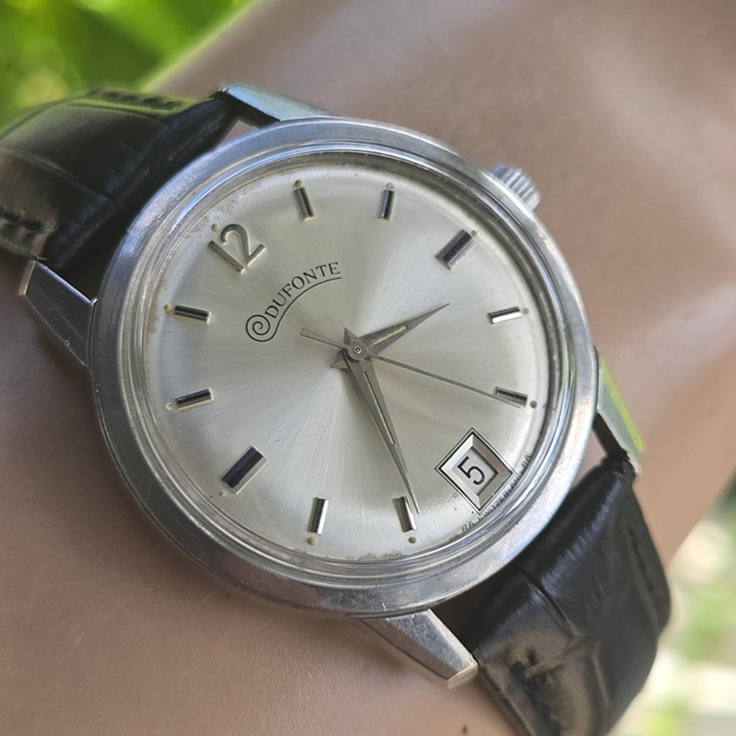 Vintage DUFONTE by LUCIEN PICCARD mens manual wind watch AS 1803 swiss 1960s