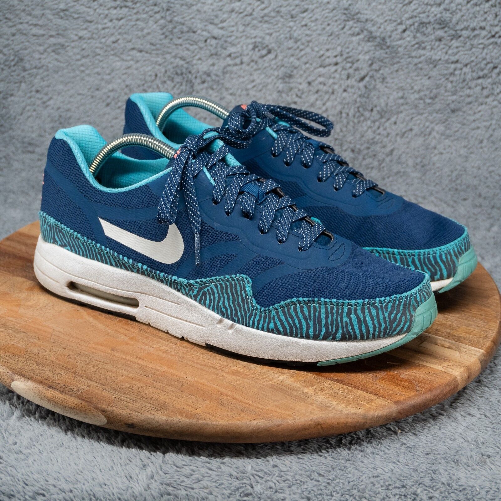 Nike Air Max 1 PRM TAPE Brave Blue & Summit White Zebra Sz 11 599514-410 Mens