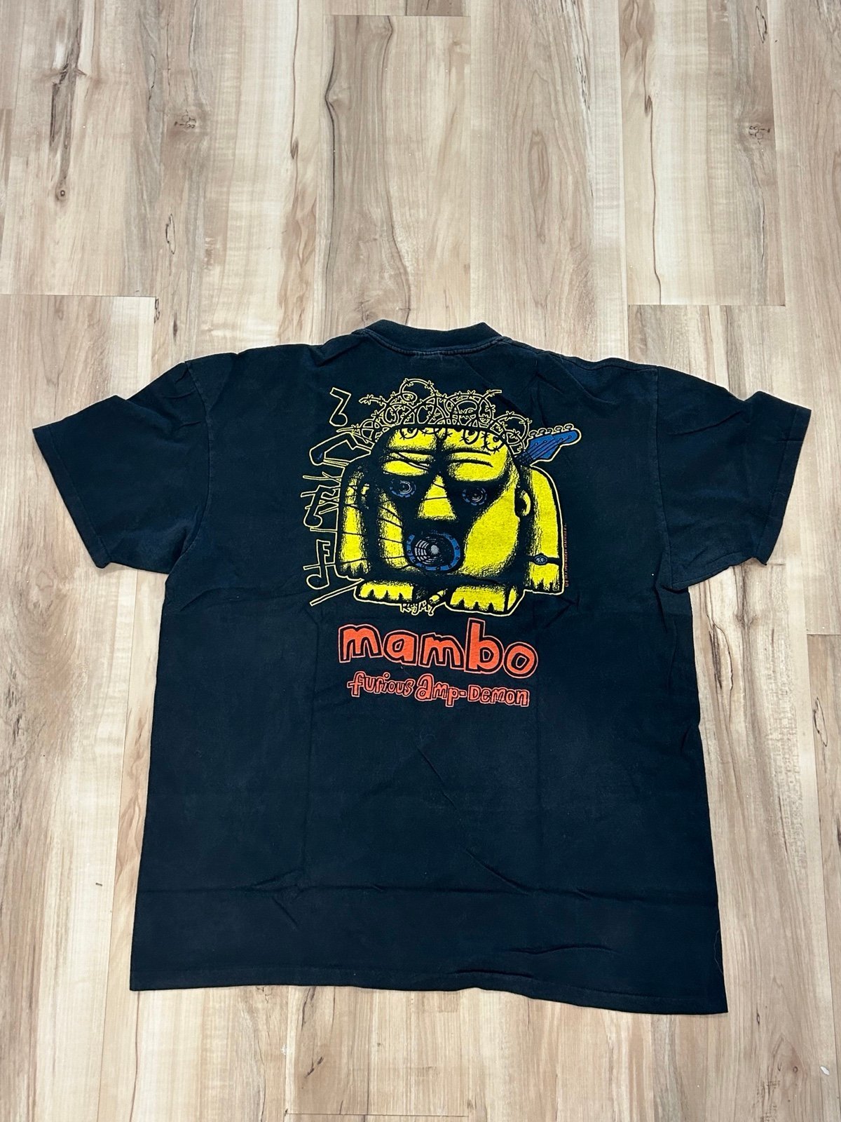 Vintage 100% Mambo Furious Amp-Demon T Shirt Surf Streetwear Size XL Rare!
