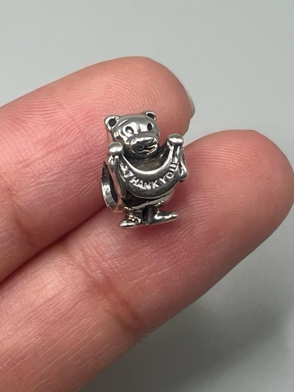 ‘Thank you’ beary much 925 bracelet retired Chamilia bead charm
