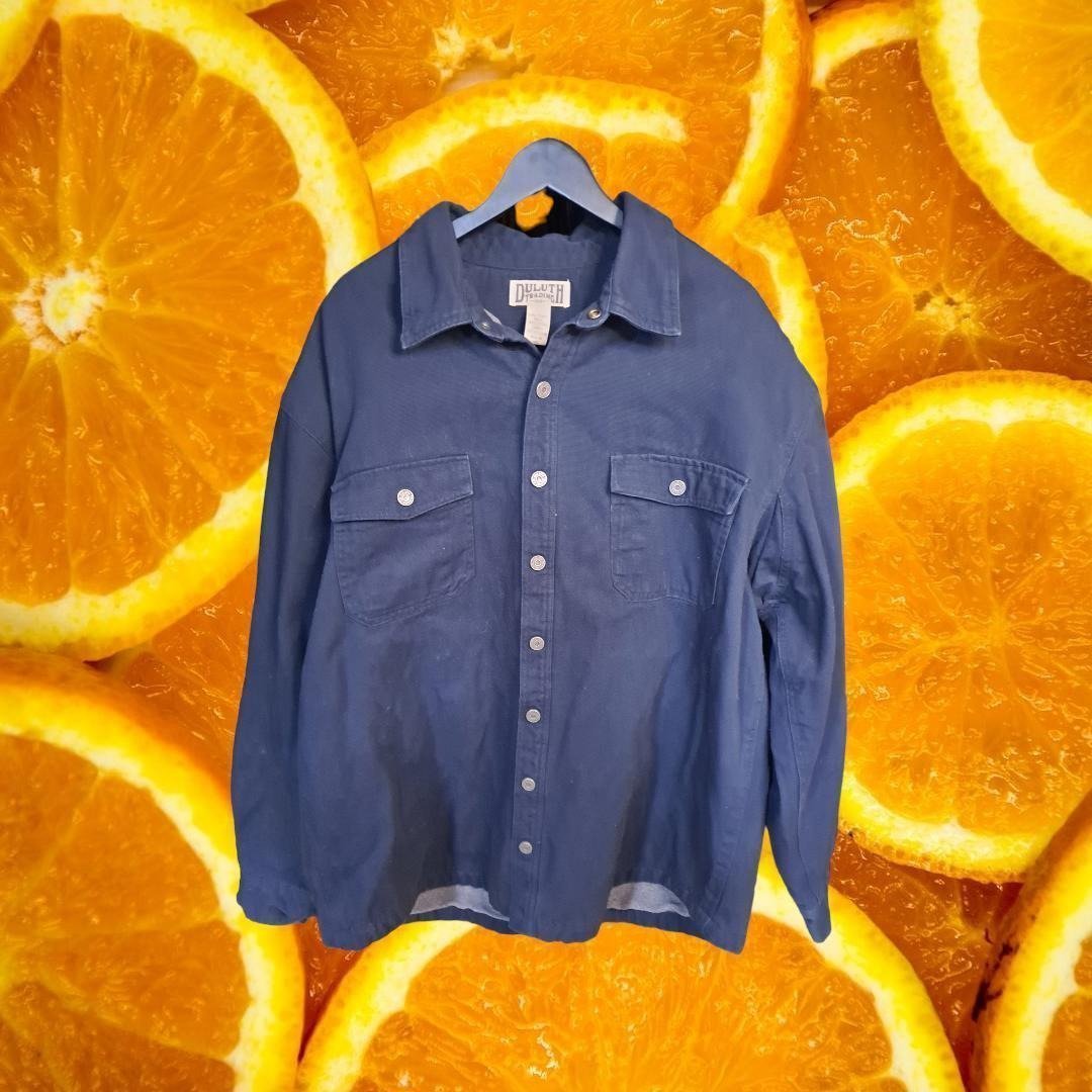 Duluth Trading Heavyweight Insulated Blue Snap Up Coat Size 2XL Tall